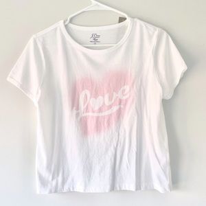 J.Crew White Spray Paint “Love” Organic Cotton T-Shirt
